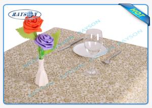 China Eco - Friendly PVC Coated Non Woven Table Cover For Wedding Party factory