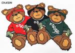 Custom Iron - On Backing Bear Logo Clothing Embroidery Patches Large Size