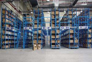China 150KG - 600KG Manual operation mezzanine floors with shelves racks factory