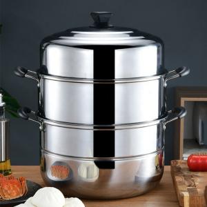China Steamer Pot Oem Hot Selling Large Stainless Steel 2/3 Layer Restaurants Kitchenware Soup Pot Food Steamer Pot With Steamer factory