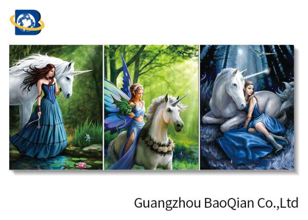 Beautiful Wall Hanging Picture Of Beautiful Girl And Animal With Frame 30x40cm