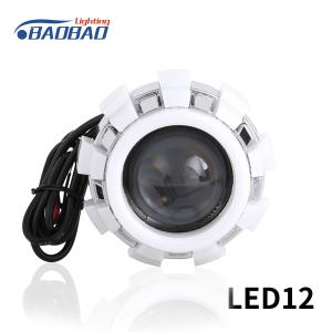 China LED12 Double angel eye without fan motorcycle led headlight projector lens factory