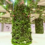 Fire Retardant Artificial Landscape Trees Pillar Plant Shopping Mall Decor