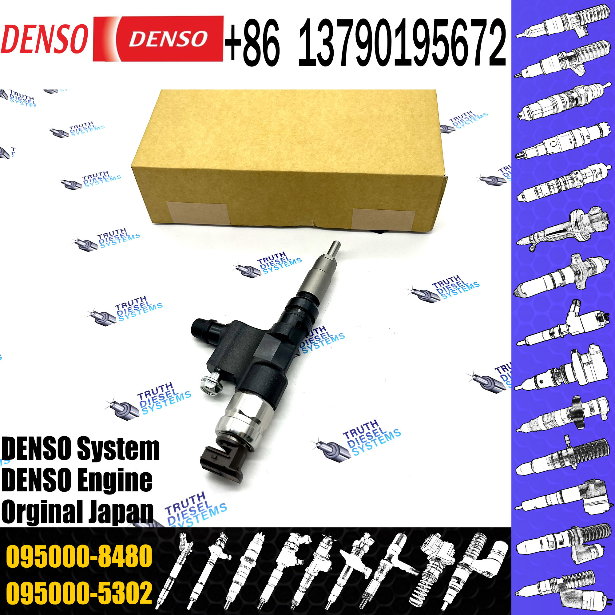 Diesel Fuel Injector 095000-8480 For HI-NO N04C 23670-78070 23670-79086