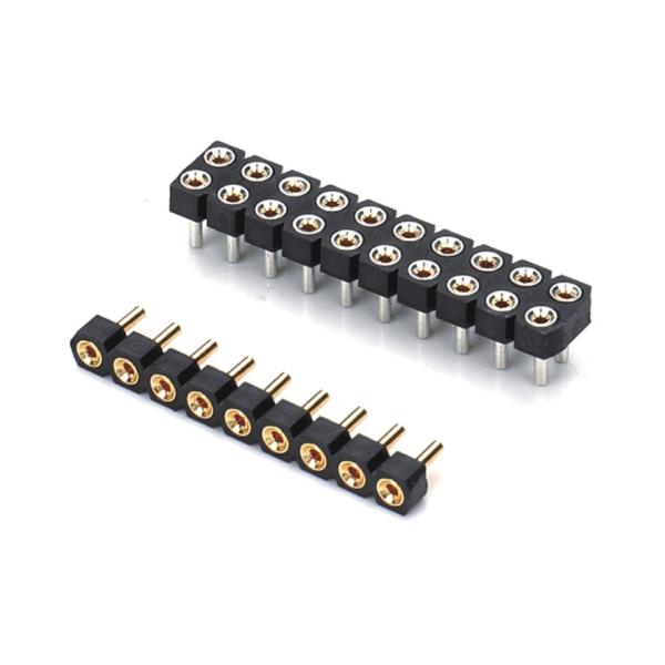 China 2.0mm Machined Round Female Pin Header Connector Dual Row PCB H2.8mm 7.4mm factory