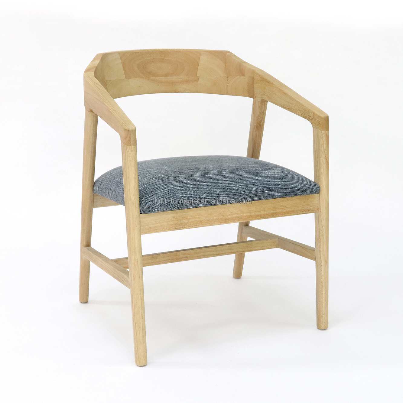 Customized Modern Wood Dining Chair for Restaurant Hotel Fabric Cover Walnut/Natural/Black