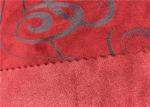 Wear Resistance Red Faux Leather Fabric Moisture Absorption With Good Warmth