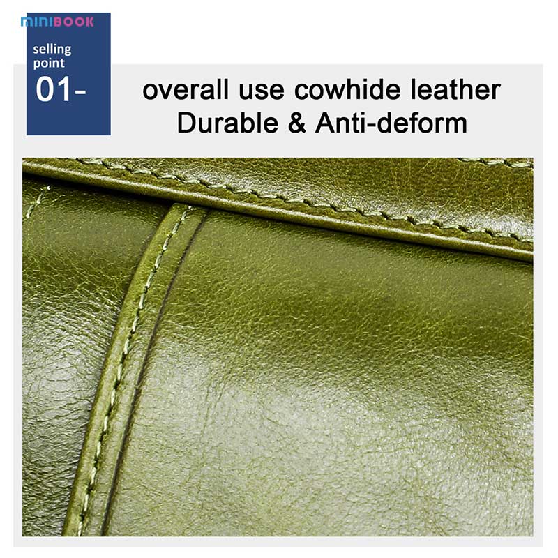 Gender Women Minibook Oil Wax Genuine Leather Wallet with Multi Card Slot and OEM/ODM