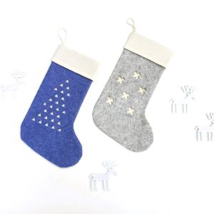 Felt Grey Christmas Stocking Craft Bulk Candy Bag Craft
