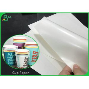 China 230 Gsm + 15gsm PE Coated Waterproof White Kraft Paper For Paper Cup And Plates factory