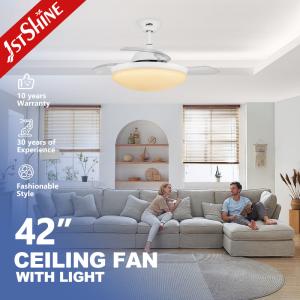 China Smart Wifi Control Small Invisible LED Light Ceiling Fan For Bedroom 42 Inch factory