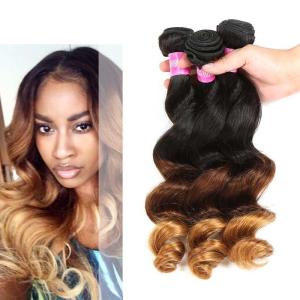 China Peruvian Loose Wave Ombre Human Hair Extensions 3 Tone Ombre Hair Weave factory