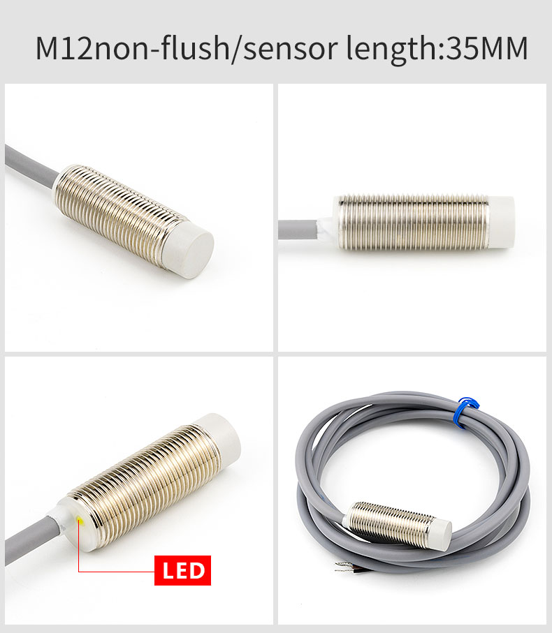 12V / 24V DC M12 Inductive Proximity Sensor IP67 High Precision Long Life
