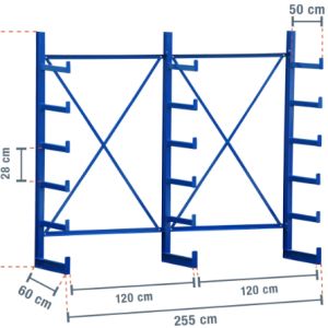 China Adjustable Cantilever Rack 4ft Width 1500-3000kg Capacity on sale