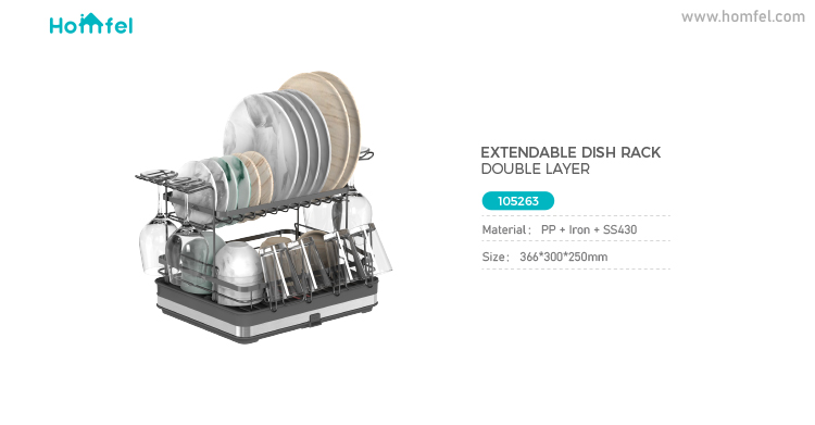 Floor Type 2 Tiers Big Capacity Collapsible Multifunctional Foldable Dish Rack Dish Drainer Board for Dish and Bowl