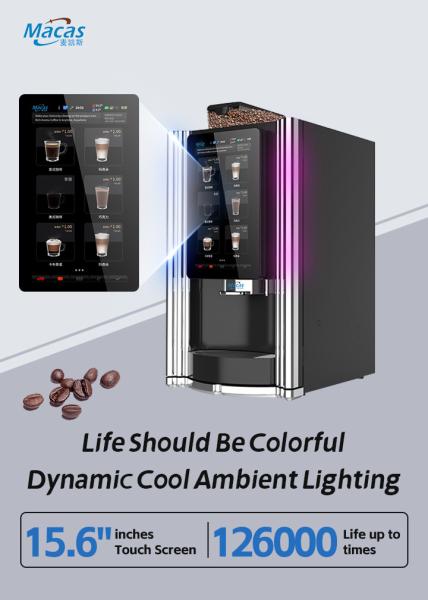 Commercial Coffee Vending Machine 220V/50-60Hz 57Kg 15.6inch Touch Screen MOQ