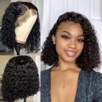 Deep Water Wave 13x4 Lace Frontal Wig Brazilian Curly Short Bob Human Hair Wigs