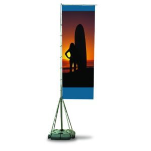 Telescopic Flag Pole Advertising Banner Stands Single / Double / Three Layers