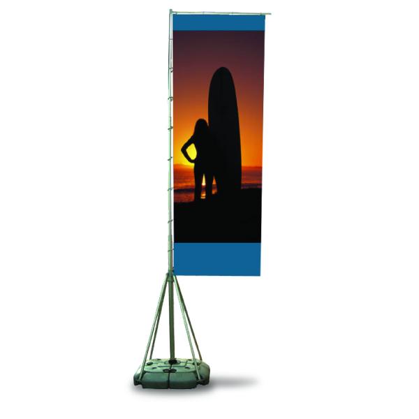 Telescopic Flag Pole Advertising Banner Stands Single / Double / Three Layers