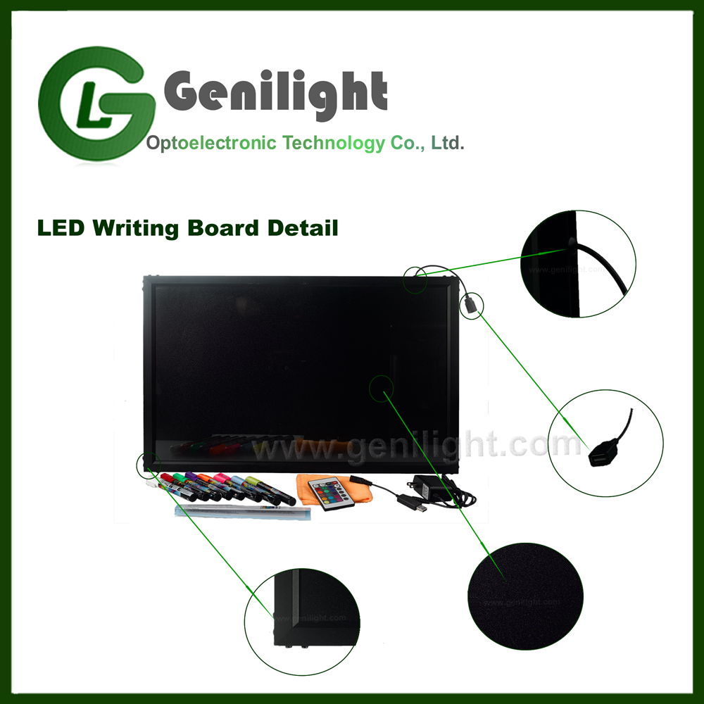 Good Anti-wind Ability Flashing Remote Control Illuminated Erasable Neon LED Message Menu Sign Writing Board