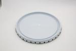 Round Shaped Pail Cover Clear Gold White Color Straight Curling Edges Design