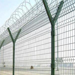 China green power coated Dia 500mm BTO-22 Razor Barbed Wire Airport Security Fence 1.8*30m for airport factory
