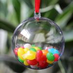 Red Transparent Hangying Plastic Christmas Balls 4-40cm Clear Christmas Hollow