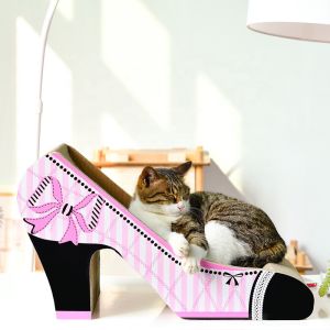 Pet Product Cats Toy Shoe Shape Vertical Scratching Post Corrugated Paper