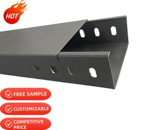 China Powder Coated Ladder Tray Cable Trunking Slotted Steel GI Cable Management System factory