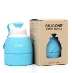 580ML Collapsible Silicone Water Bottle , Sports Compressible Water Bottle