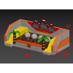 Danger Volcano Challenge Outdoor Inflatable Games With Palm Trees
