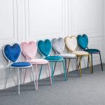 Heart Shaped Lounge Nordic Dining Chairs Gold Pink Dressing Table Simple Fluff