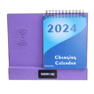 China High Quality Customized 2024 Mini Art Digital Desk -365-Day-Charging Wireless Charger Calendar factory