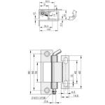 Carbon Steel Concealed Pin Hinge 80x33x20mm Stainless Steel