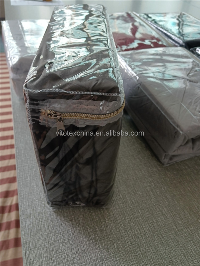 Queen Size Solid Pinch Pleat Pintuck 3-Piece Duvet Cover Set with Diamond Embroidery