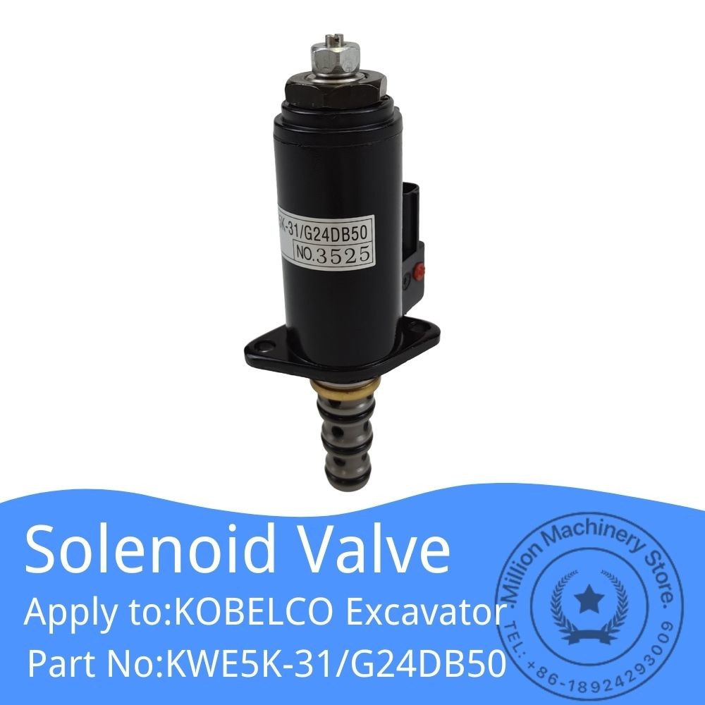 G24DB50 KWE5K-31 Excavator Accessories Secure Lock Solenoid Valve KOBELCO SK200/250/260/330/350-8-8 YN35V00050F1