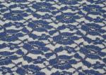 Eco-Friendly Metallic Lace Fabric Blue , Nylon Cotton Lace Fabric CY-LW0791