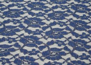 China Eco-Friendly Metallic Lace Fabric Blue , Nylon Cotton Lace Fabric CY-LW0791 factory