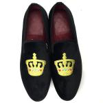 Luxury Mens Velvet Loafers Velvet Upper - Genuine Leather Type Round Toe Shape