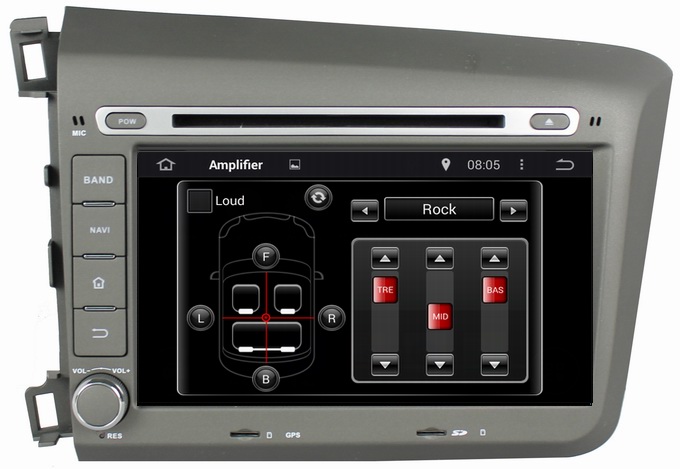 Ouchuangbo In Dah GPS Navigation Radio Stereo Multimedia Kit for Honda Civic 2012 Android
