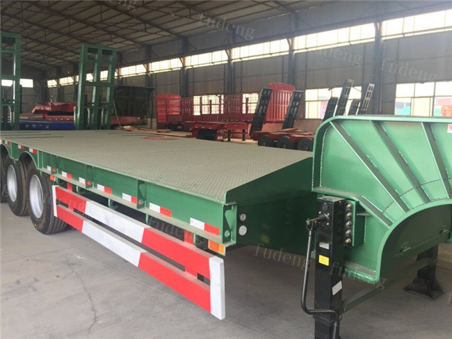 30 Ton - 60 Ton -100 Tons Customized Lowboy Semi Trailers / Drop Bed Low Loader Trailer