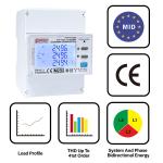 MID approved EM4373 CT 3*230/400V 0.05~5(6)A three phase power quality analyzer
