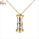 Mini Womens Engraved Kaleidoscope Pendant Necklace