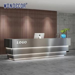 China Metal Table Luxury Reception Desk Commercial Reception Counter 110cm factory