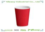 300ml Recyclable Ripple Paper Cups With Full Color Red / Green Prined