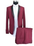 Style Fancy Red Mens Slim Fit Tuxedo Business 4 Season Breathable Long Sleeves