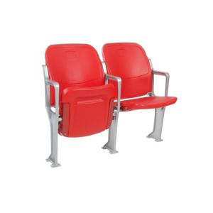 China Big Red Back Height 880mm Folding Stadium Chair With Armrests Impact Resistance factory