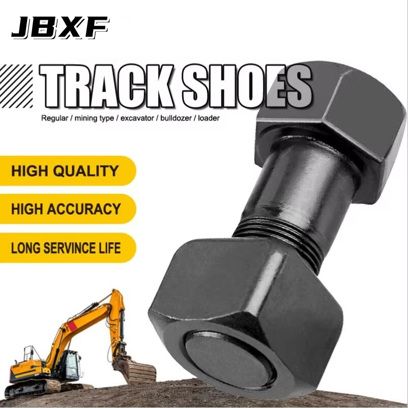 12.9 Grade 40Cr Track Bolt And Nut 9W3361 9W3619 CAT Excavator Track Shoe Bolts And Nuts M20 For Caterpillar