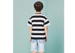 Two-tone Texture T-Shirt Kids' Clothes Short Sleeve Cotton Boys Clothing