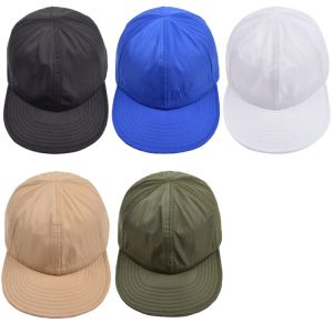 Drawstring Adjustable Flat Brim Shading Camper Cap 62CM Embroidery Pattern